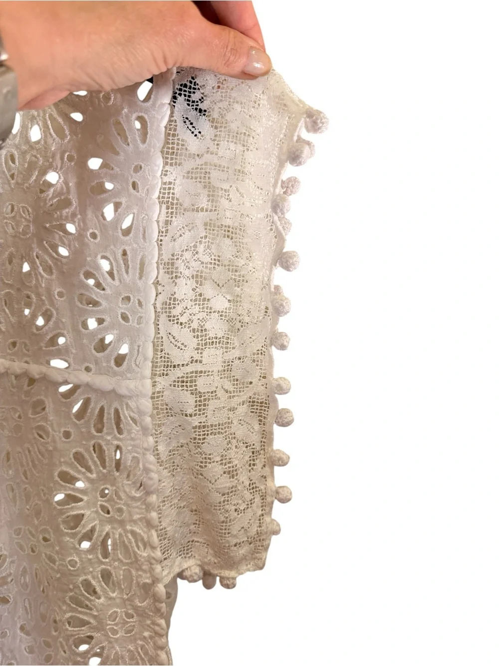 Isabel Marant Women’s White Eyelet Lace Short Sleeve Top sz L